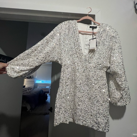 Retrofete white sequin dress size M - Picture 5 of 8